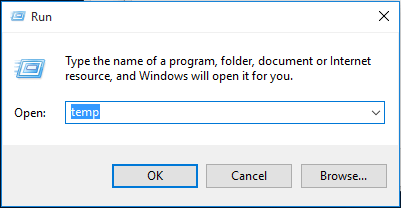 run temp in CMD