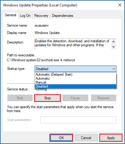 disable Windows Update
