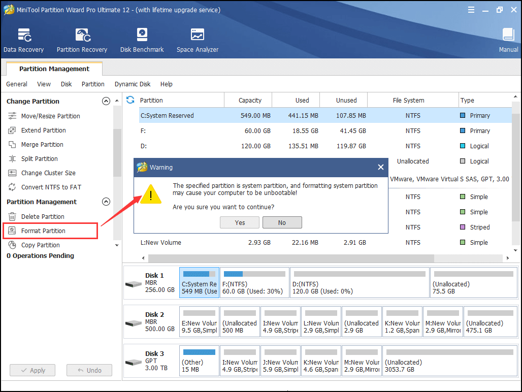 choose Format Partition feature