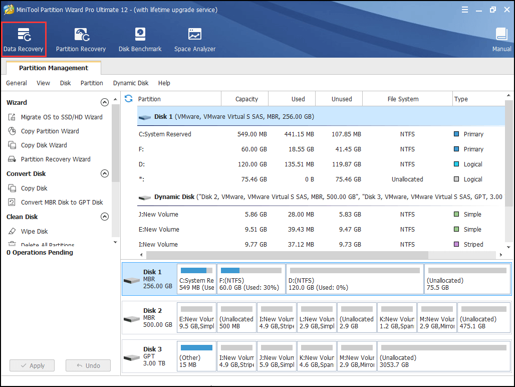 choose Data Recovery feature