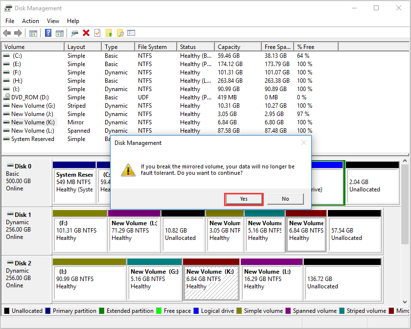 Extend Diffe Types Of Dynamic Volumes With Screenshots Given Dynamic Volumes, Extend Mirrored Volume