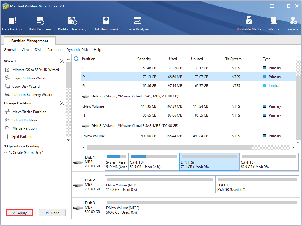 création de partitions analytiques dans Windows 7