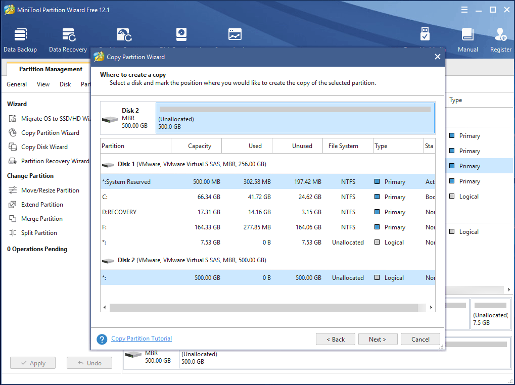 copy recovery partition to another disk