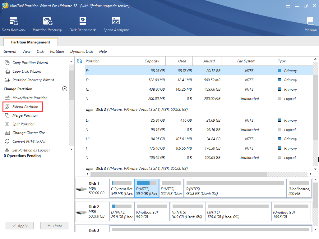 extend partition