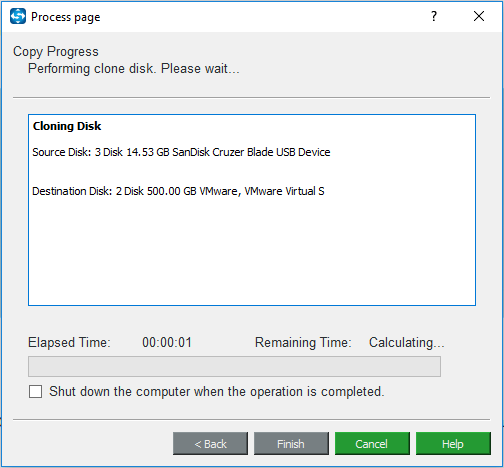 MiniTool ShadowMaker is performing disk cloning