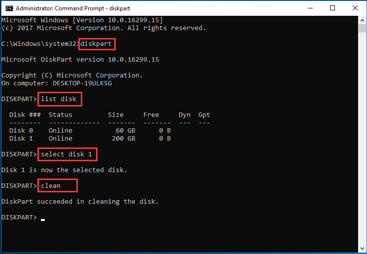 type the commands to delete all partitions