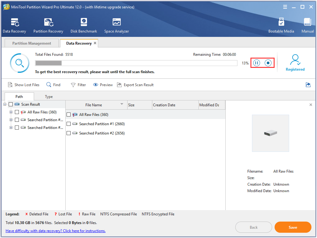 pause or stop the flash recovery