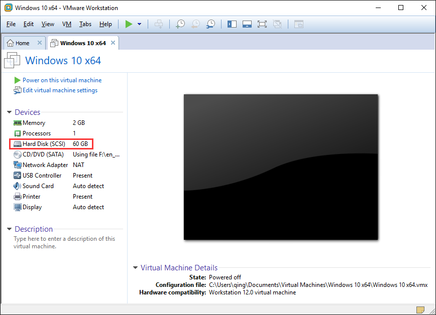 choose Hard Disk under Devices