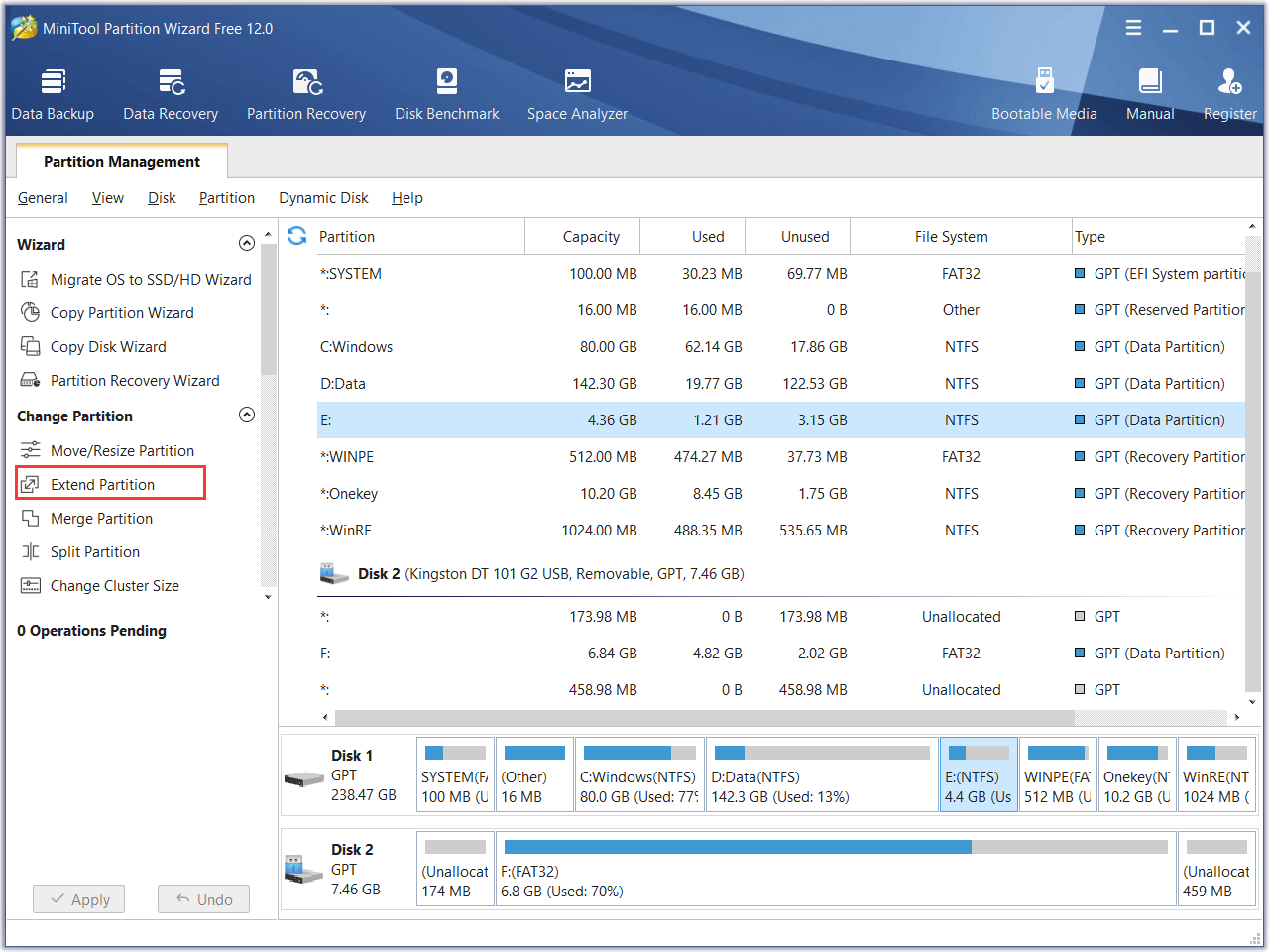 extend partition