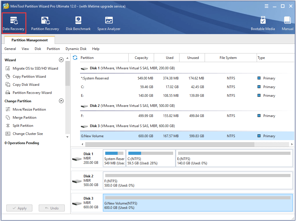 choose Data Recovery to continue