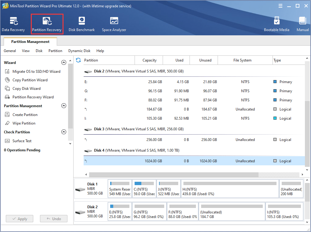launch partition recovery