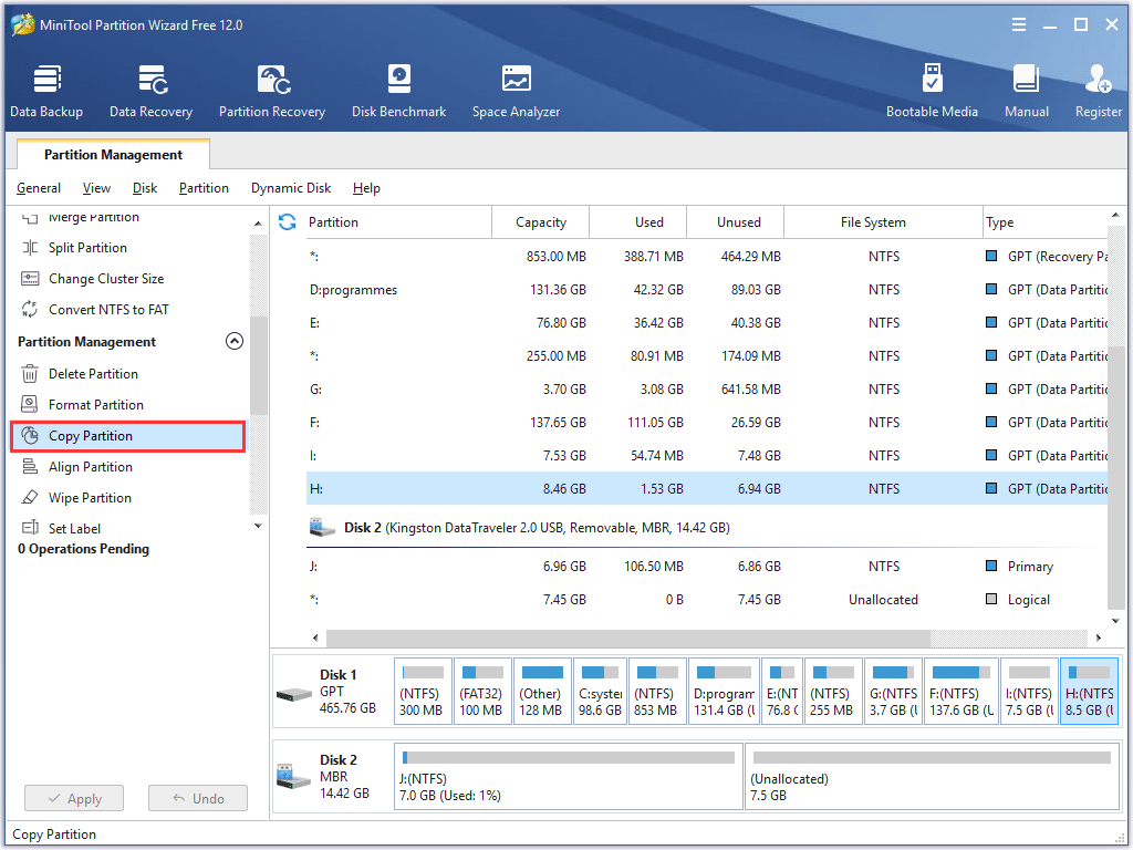 copy partition