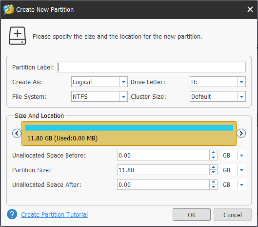 create partition Windows 10