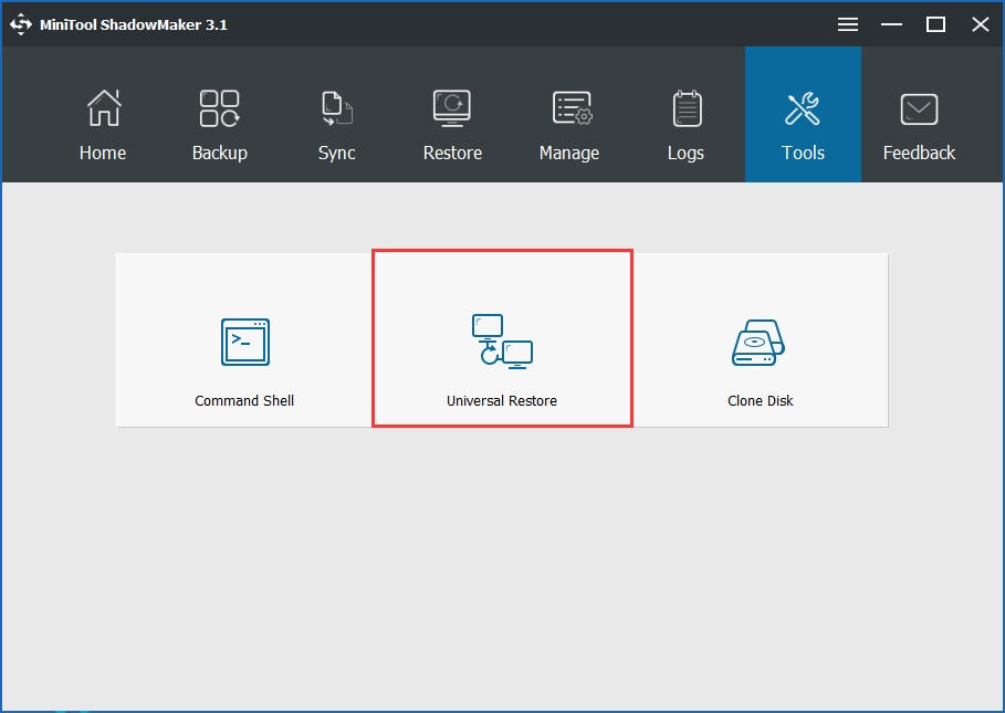 MiniTool ShadowMaker Universal Restore