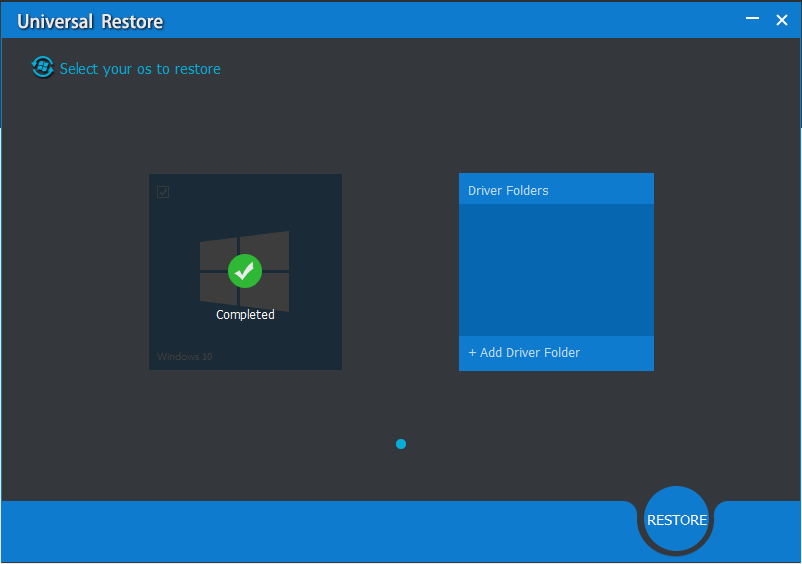 Windows 10 backup restore to new computer is completed