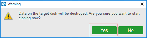 click Yes to continue