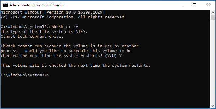 chkdsk command line
