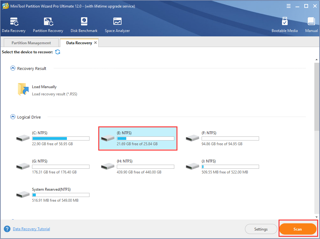 choose a partition to scan