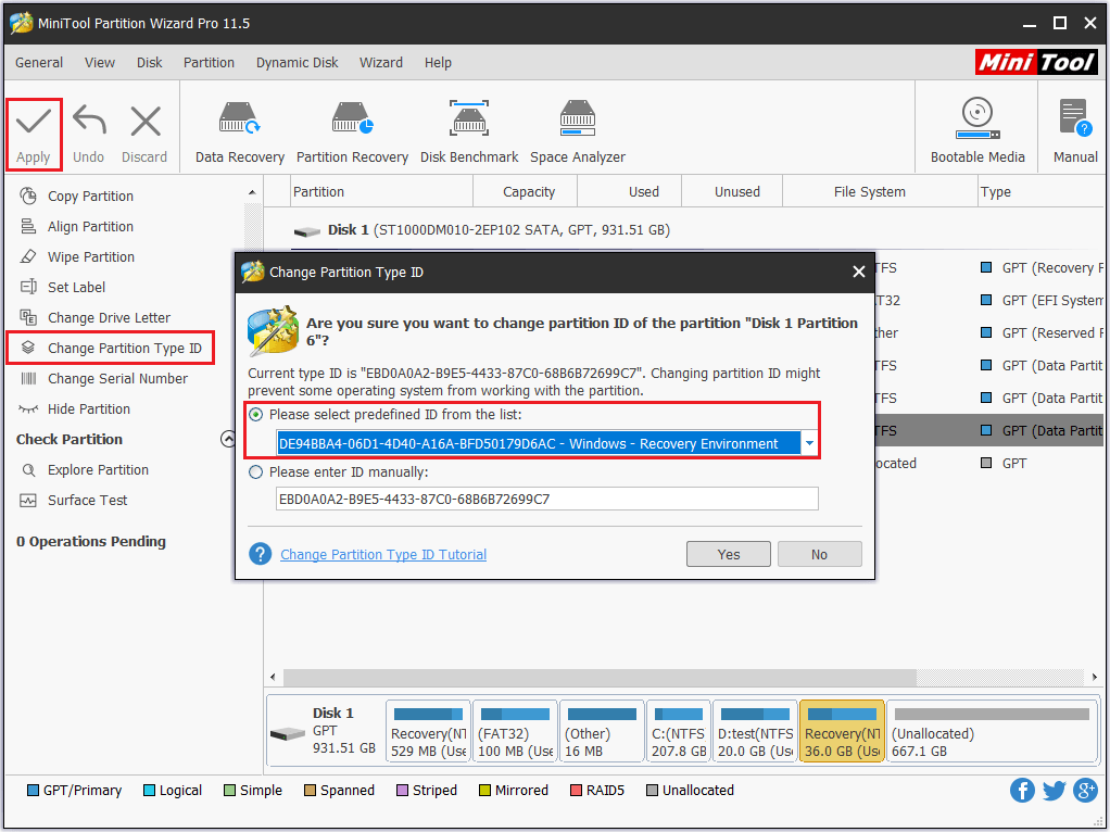 create Windows Recovery Environment using Partition Wizard