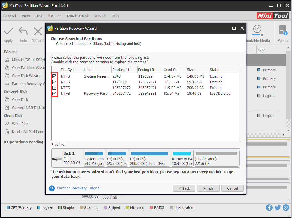 choose all partitions you need