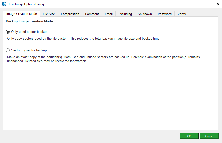 make advanced settings for Windows backup