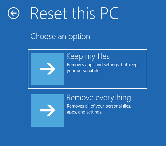 how to reset laptop windows 8