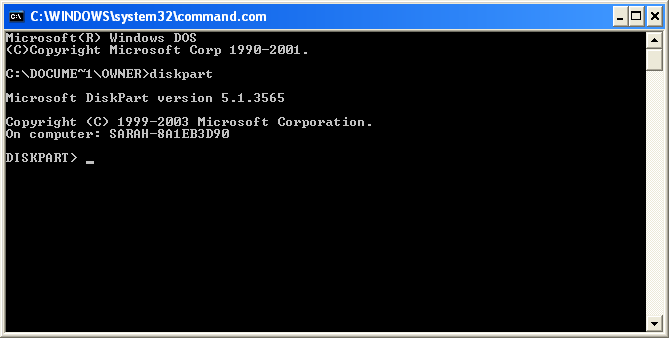 input diskpart