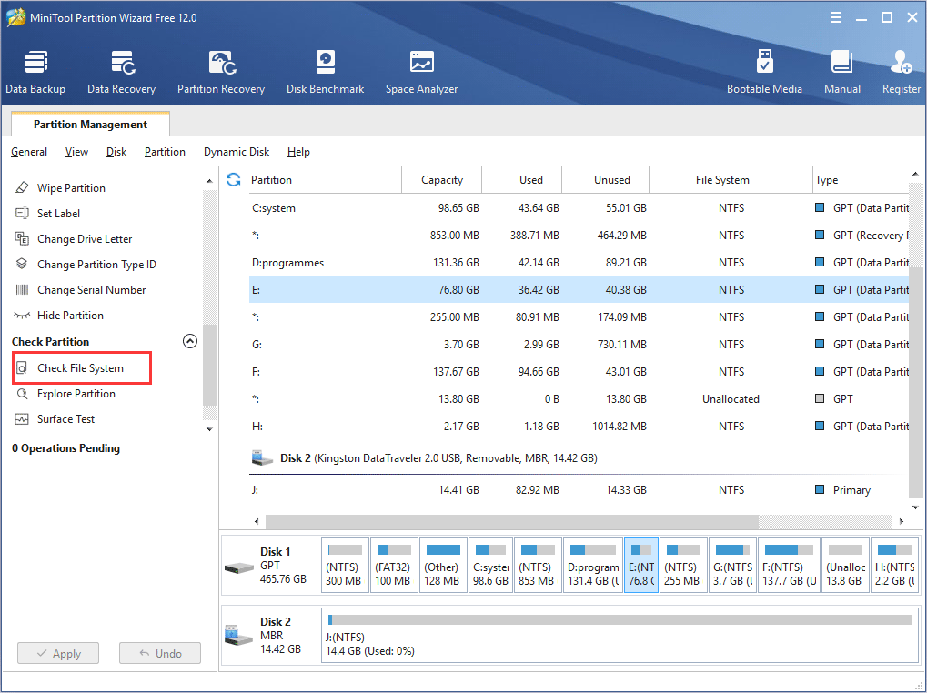 check file system