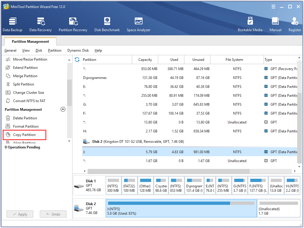 copy partition