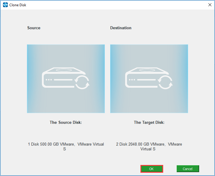 choose disk clone source