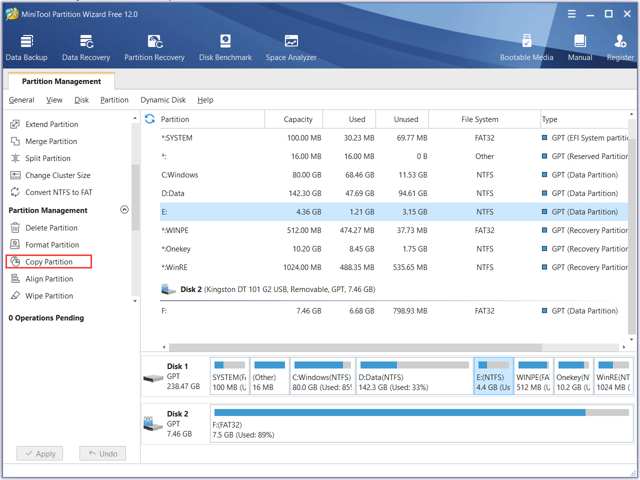 copy partition