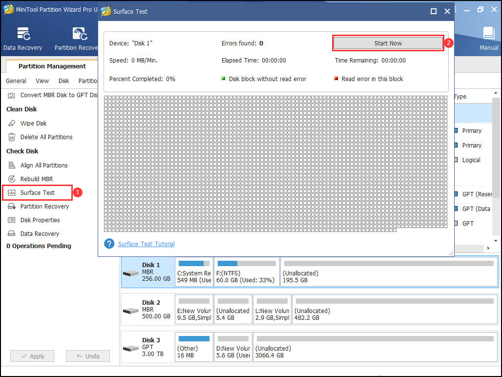 check if there are any bad sectors on the system disk