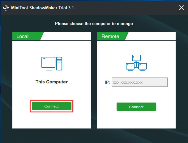 MiniTool ShadowMaker local backup