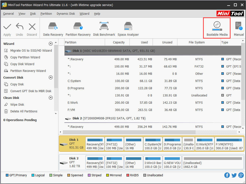 create a MiniTool bootable media
