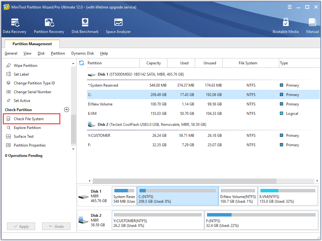 check file system