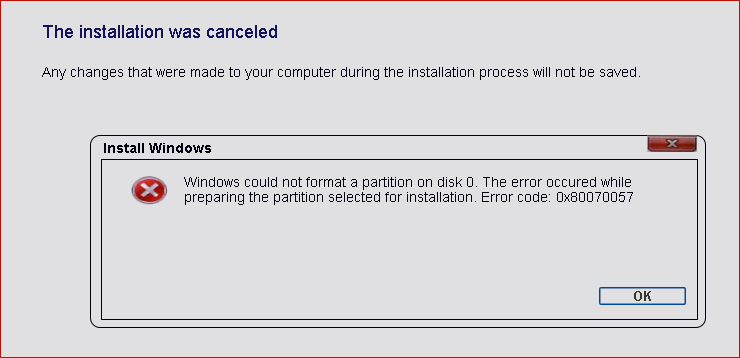 windows could not format a partition