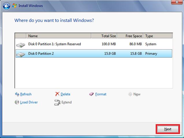 continue with Windows installation