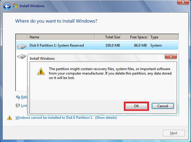 all data will be removed