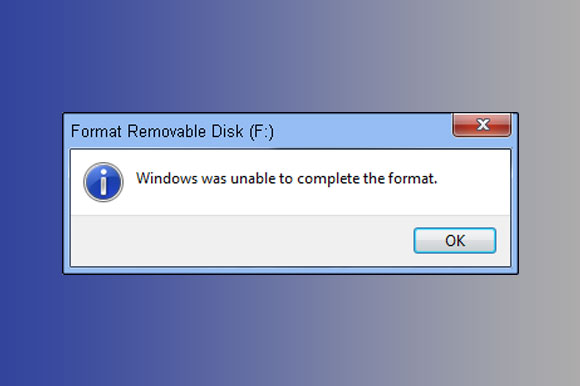 Windows was unable to complete the format