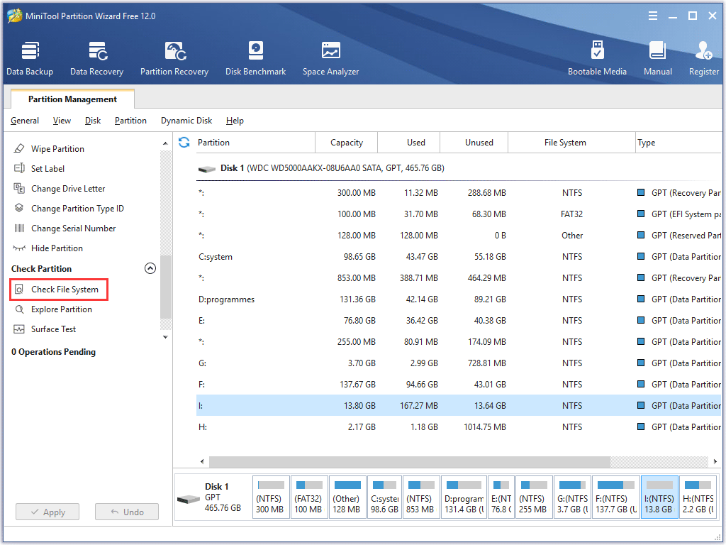choose Check File System