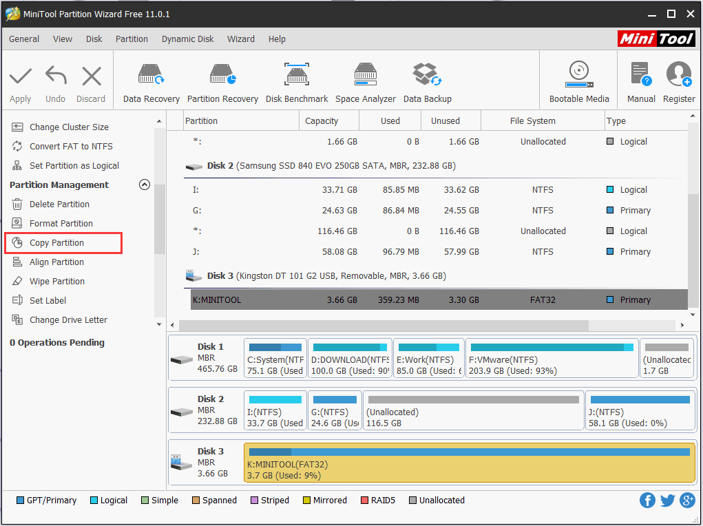 choose Copy Partition