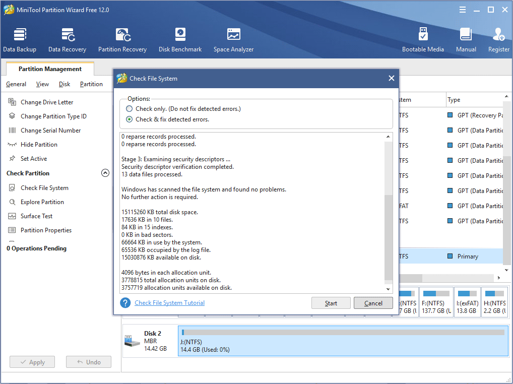 check and fix hard drive error