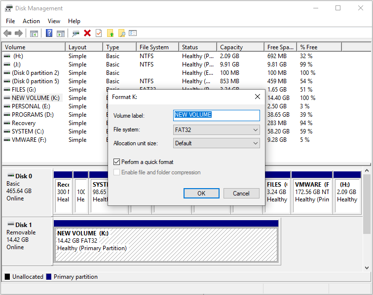 set some parameters and click OK