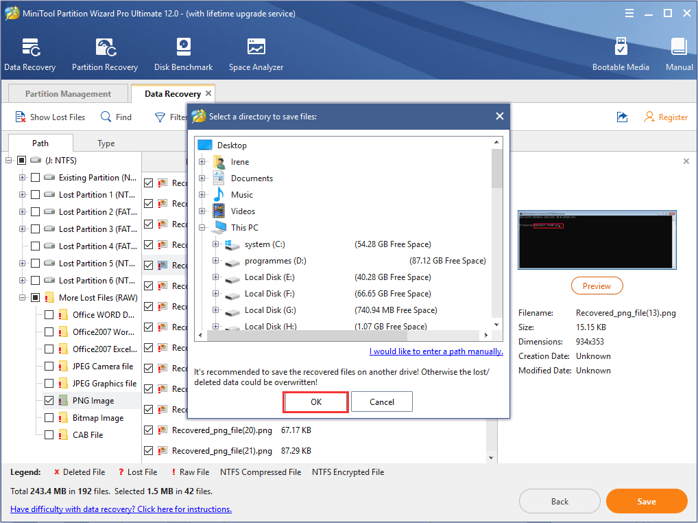 save files to a safe place and click OK