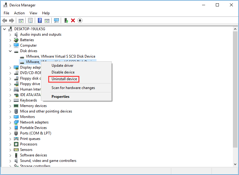 uninstall device