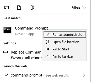 open Command Prompt and run as administrator