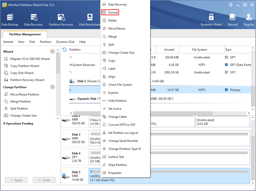activate Format feature
