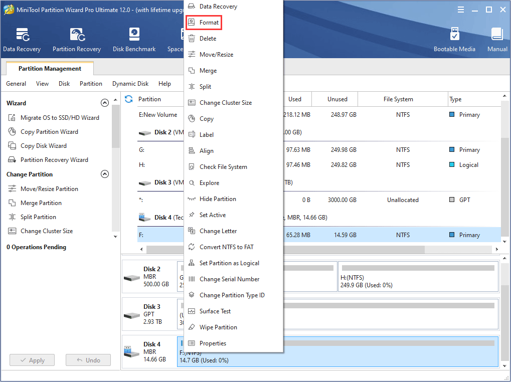 activate Format feature