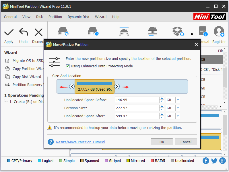 Shrink Original Partition to Have Unallocated Space