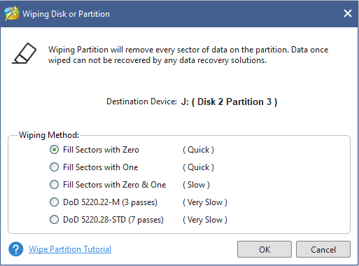 select wiping method